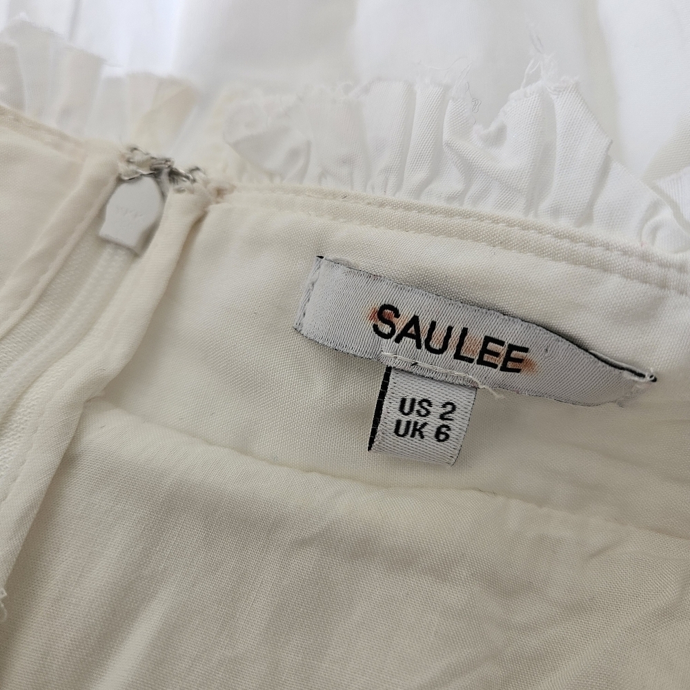 Sau Lee White Cotton Poplin Sweetheart Neckline Maxi Dress ALTERED - Picture 12 of 13